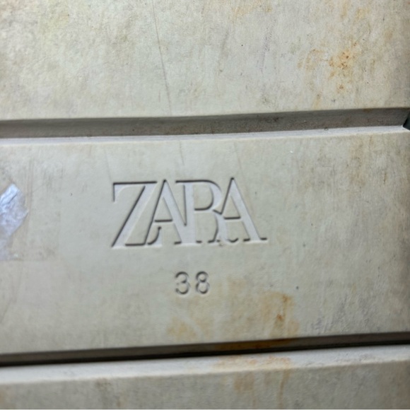 Zara Cream Chunky Platform Y2K 90’s Slide Sandals Sz 38 EU - Picture 9 of 12